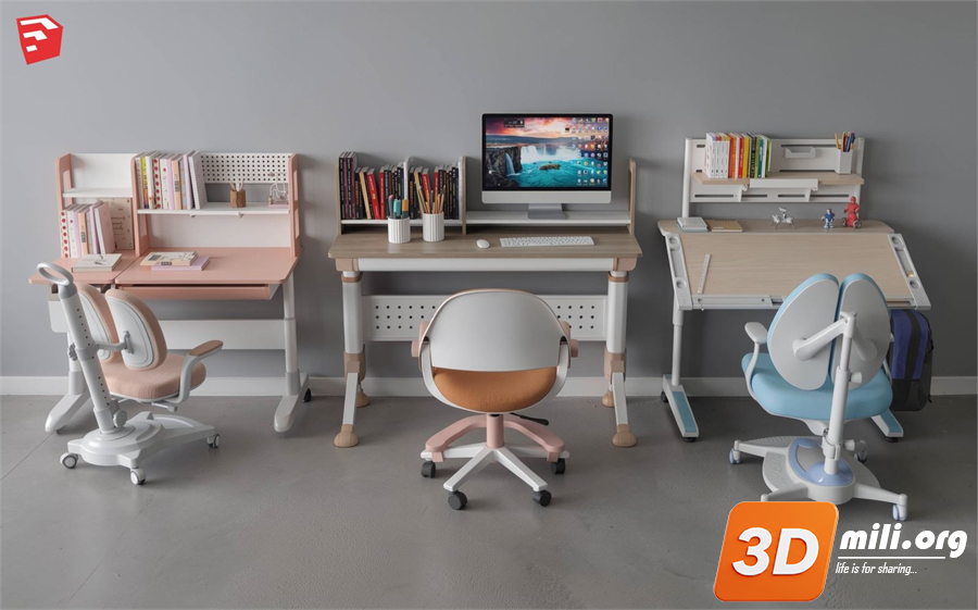 Kid's table and chairs Skp Files 